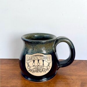 “Garden Supply Company" Logo by Sunset Hill Mug Handthrown Glazed Cary, NC